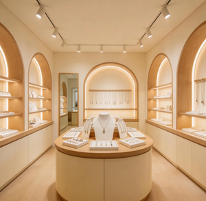 Comptoir d'îlot professionnel de luxe pour petite pâtisserie, vitrine en bois avec éclairage LED personnalisable, solution d'affichage étanche et écologique - Product Image 3