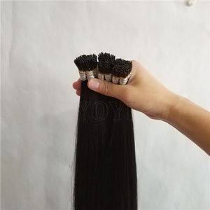 Bundles de cheveux humains alignés sur les cuticules de qualité supérieure Afro brésilien brut Kinky Curly I Tip Extension - Product Image 3