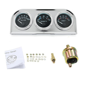 Nuevo Triple negro para Auto Meter Car Instrument Gauge para la temperatura del agua en Fahrenheit Presión de aceite en psi Volts Condition Nuevo - Product Image 1