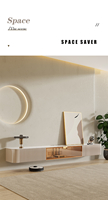 Meuble de salon de luxe moderne, meuble TV flottant, meuble TV mural et Table basse, meuble TV avec verre