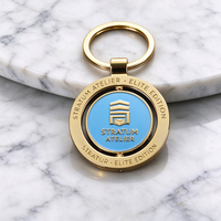 Porte-clés rotatif en alliage de zinc avec logo personnalisé, plaqué or, vente en gros, Llaveros Personalizados avec emballage