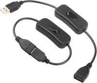 Cable de tira led de CC con interruptor USB, cable macho a hembra con interruptor de 1/2"