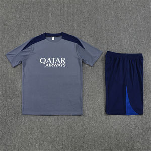 Uniformes de Fútbol de Verano, Conjunto de Entrenamiento de Manga Corta, Jersey 25/26 París, Transpirable, Poliéster de Secado Rápido, Cuello Redondo, Unisex, Deportivo - Product Image 5