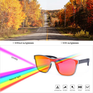 青赤ピンクのレンズで偏光されたサイクリンググラス - Product Image 5