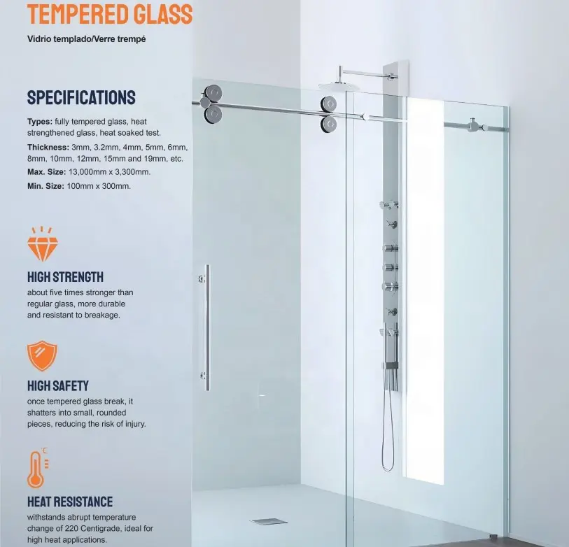 6mm 8mm 10mm 12mm temperli cam sertleştirilmiş temizle düşük demir düz kavisli kapı duş ekran korkuluk padel cam fabrika fiyat