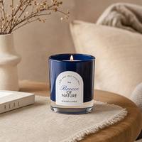 Vente en gros de bougies parfumées à la cire de soja écologiques sans fumée avec mèche en bois, personnalisées, pour la décoration de la maison, boîte cadeau
