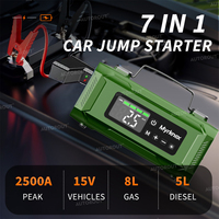 Démarreur de voiture 7 en 1, compresseur d'air portable, gonfleur de pneus, souffleur, dégonfleur, batterie externe, lampe de secours LED pour véhicules 12V