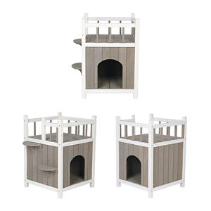 Gran oferta, cama de madera ecológica personalizable para gatos Premium, Villa al aire libre, perrera para mascotas, casa de lujo para gatos - Product Image 4