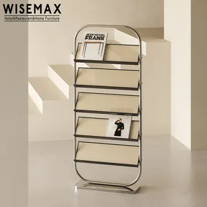 WISEMAX mobilya klasik ev mobilyaları modern yaratıcı Bauhaus tarzı ahşap rattan kitap rafı metal raflar çalışma odası için