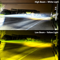 Phare de calandre LED 6 perles bicolore blanc 6000K jaune 3000K, barre lumineuse tout-terrain pour SUV 4x4 camion
