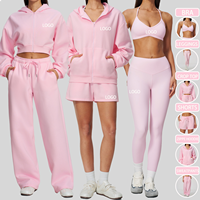 Vêtements personnalisés pour femmes : Sweat à capuche épais vierge, Pantalon de jogging, Survêtements, Streetwear, Sweat à capuche zippé oversize, Crop top