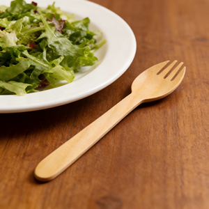 Cuchara y Tenedor 2 en 1 de Bambú Natural para Cocina, Vajilla de Madera Orgánica, con Logotipo Personalizado, Paquete al por Mayor, Precio Económico - Product Image 2