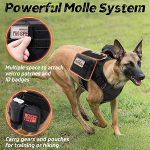Arnés de <span class=keywords><strong>chaleco</strong></span> sin tirones de nailon ajustable para perros grandes Diseño táctico con características sostenibles - Product Image 5