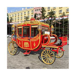 Chariot de chevaux Marathon, calèche à 4 roues électrique, véhicule de mariage, wagon à vendre pour manèges de parc d'attractions - Product Image 4