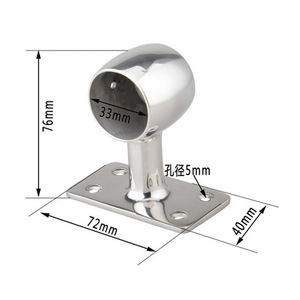 Vente directe d'usine, support de garde-corps en acier inoxydable à 90 degrés, diamètre 32 mm, accessoires de quincaillerie marine pour yachts et pêche - Product Image 2