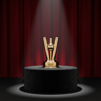 Trophée en acier inoxydable, laiton, alliage de zinc, médaille souvenir, cadeau d'affaires, plaqué or et argent, luxe