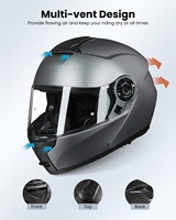Casque de moto modulaire intégral pour adulte ILM, visière double relevable, homologué ECE, toutes saisons, modèle à dégagement rapide 159