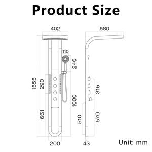 ระบบฝักบัวอาบน้ำแบบเรนชาวเวอร์พร้อมจอ LED อัจฉริยะสุดหรู วาล์วเซรามิก สแตนเลส ชุดฝักบัวนวดสปาแบบน้ำตก - Product Image 5