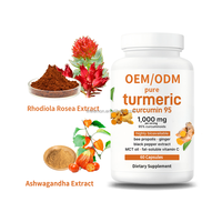 Complément alimentaire OEM pour améliorer l'humeur et soulager le stress avec extrait de safran, ashwagandha, rhodiola rosea, curcuma, curcumine, poivre noir