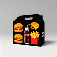 Cajas de Papel Kraft Desechables para Empacar Hamburguesas de Pollo y Papas Fritas, Cajas de Papel para Empacar Pollo Frito, Empaque de Alimentos de Papel Kraft Personalizado