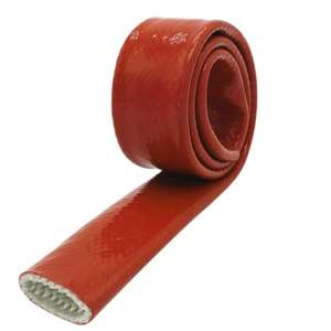 Manchon <span class=keywords><strong>de</strong></span> câble résistant à la chaleur et au feu, revêtement en caoutchouc <span class=keywords><strong>de</strong></span> silicone, manchon ignifuge, sans alcali, tressé, ignifuge, en fibre <span class=keywords><strong>de</strong></span> verre et silicone - Product Image 4