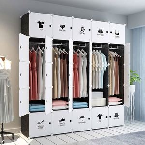 Armoire en plastique pliable 12 cubes, design moderne pour chambre à coucher, vente en gros, idéale pour vêtements - Nouveauté très demandée - Product Image 6