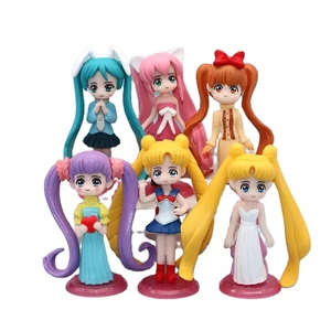 Set <span class=keywords><strong>di</strong></span> 6 Action Figure in PVC <span class=keywords><strong>di</strong></span> <span class=keywords><strong>Sailor</strong></span> <span class=keywords><strong>Moon</strong></span>, Modellini Anime Popolari, Vendita Diretta dalla Fabbrica Cinese - Product Image 1