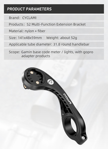 Ordinateur de vélo numérique sans fil CYCLAMI <span class=keywords><strong>S2</strong></span>, fixation avant, compatible <span class=keywords><strong>Garmin</strong></span> Edge IGSPORT, 1,25'/31,8 mm, réglable, portable, durable - Product Image 4