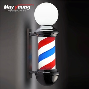 73CM/ 28.7 "Rotation Étanche À L'eau 2 Lumière Barber Pole Spinning Stripes Salon <span class=keywords><strong>De</strong></span> Coiffure Signe Ouvert - Product Image 1