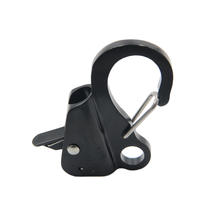 Crochet d'ancre coulissant long réglable en acier inoxydable noir à corde rapide à ressort accessoire marin État nouveau