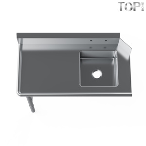 Mesa de Trabajo Comercial para Lavado de Platos con Operación Izquierda/Derecha, 30-3/8"W x 46-1/4"H, con Drenaje, Acabado Pulido, Resistente a la Corrosión, 5 Años de Garantía - Product Image 1