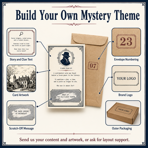 Kit de Tarjetas de Clue Raspables Personalizadas para Detectives con Sobres, Impresión de Juego de Misterio para Fiestas, Salas de <span class=keywords><strong>Escape</strong></span> y Marcas de Eventos - Product Image 3