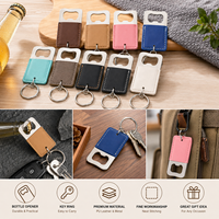 Décapsuleur en cuir PU de qualité supérieure, en acier inoxydable, cadeaux promotionnels de mariage, décapsuleur de bière en similicuir gravable au laser, porte-clés