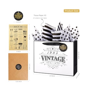 Sac de transport pour dames recyclé blanc/marron/noir/vert/Art/Kraft/sac en papier enduit sac à provisions pour vêtements/vêtements/cadeau - Product Image 1