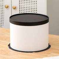 Boîte en plastique d'emballage de gâteau de cercle blanc de couverture noire durable de prix usine