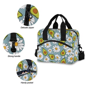 Avocado Patterns Customs logo Two Shoulder Straps Adjustable Large Size Cheap Price Lunch Cooler Bag - Product Image 5