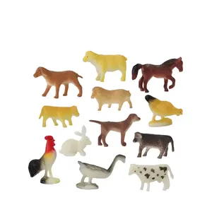 Çocuk koleksiyonu mini plastik yumuşak oyuncak çiftlik hayvanları