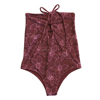 Maillots de bain pour femmes adultes imprimés Hawaï personnalisés pour l'été, haute élasticité, sans manches, maillots de bain une pièce pour femmes