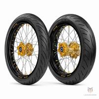 Nouvel ensemble de jantes LXC Surron Ultra Bee Supermoto 17/17 avec moyeu CNC de précision, prêt pour tubeless, noir, pour mise à niveau sportive E-Moto Sumo