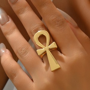 Geometric Cross Design <b>Open</b> <b>Ring</b> For Women Fashion Jewelry Gift Accessory - Product Image 2