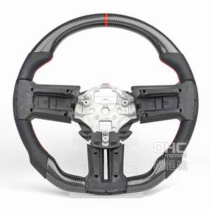 Volante Personalizado Compatible con <span class=keywords><strong>Ford</strong></span> <span class=keywords><strong>Mustang</strong></span> Ecoboost <span class=keywords><strong>Shelby</strong></span> Gt500 2012 2018, Volante de Fibra de Carbono Real con LED RPM - Product Image 4