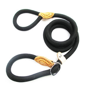 Correa de cuerda con conexión de cuero genuino para perros medianos y grandes Correa de perro sólida y fuerte retráctil - Product Image 1