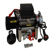 Treuil électrique robuste en acier pour 4x4 avec câble en acier, commande sans fil, 12V 24V, 12000lbs, pour camions tout-terrain 4x4