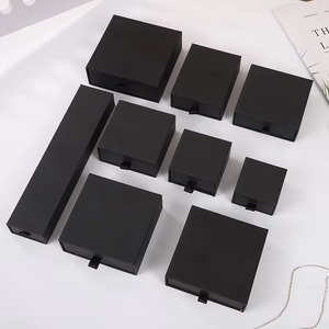 Custom Logo Black White Cardboard Drawer Jewelry Packaging <b>Box</b> with Ribbon for <b>Earrings</b> Necklace Ring Bracelet <b>Gift</b> <b>Box</b> - Product Image 6