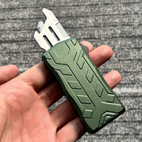 Pisau Cutter Otomatis UK-1735 Drawell Edc Oem Kelas Industri Gagang Aluminium SK5 5 Mata Pisau Ekstra OTF