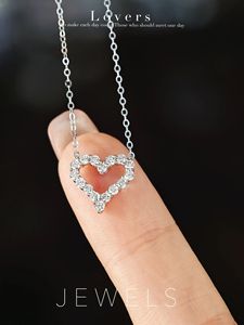 Collier en or 18 carats en forme de cœur avec diamants Xinfly, chaîne de clavicule polyvalente et élégante pour mariages, fêtes, or rose/blanc, cadeau - Product Image 4