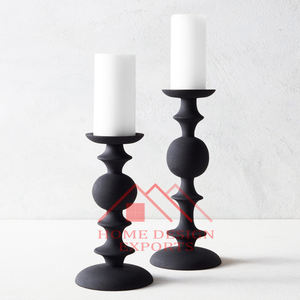 Soporte de pilar de vela para decoración de pie de suelo Soporte de luz en T de aluminio niquelado de metal de alta calidad - Product Image 2