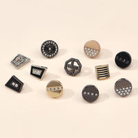 Boutons-pression en alliage de zinc plaqué, strass, logo personnalisé, vintage, argent, or, lavables, à dos plat, pour robe, manteau, jean