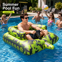 Piscine gonflable camouflage en PVC robuste personnalisée avec pistolet à eau, flotteur gonflable pour réservoir d'eau pour le plaisir aquatique estival en extérieur