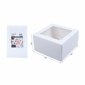 Wholesale 18x18x10CM <b>Small</b> Square Cake Box with Window Food Grade Rigid <b>Boxes</b> for Gifting Matt Lamination Printing Handling - Product Image 2